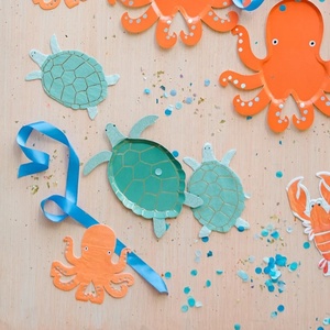 Assiettes en papier personnalisables DAMAI sur le thème des animaux marins pour fêtes sous-marines - Product Image 2