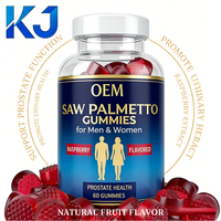 Gummies de palmier nain 60 unités |   Complément alimentaire pour la santé de la prostate à la saveur de framboise pour hommes et femmes |   Soutient la fonction des voies urinaires