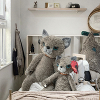 Peluche chat réaliste douce et très populaire, rembourrée en coton PP, taille 45-70 cm, pour les 14 ans et plus