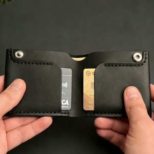 OEM High End Leather <b>Wallet</b> Genuine Leather <b>RFID</b> <b>Blocking</b> Purse for Men Wholesale - Product Image 3