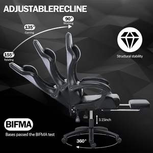 Db Gaming <b>Chair</b> Pu Leather Ergonomic Design With Armrest And <b>Recliner</b> <b>Manual</b> Operation Swivel Base For Home Office Use - Product Image 6