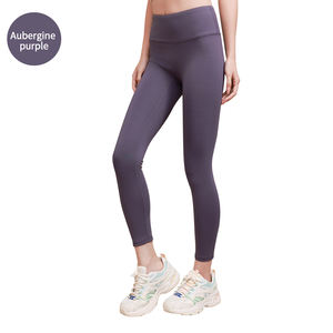Venta al por mayor de secado rápido de las mujeres de cintura alta pantalones de Yoga cintura elástica Levantamiento de glúteos Leggings sólido gimnasio entrenamiento Fitness medias listas - Product Image 4