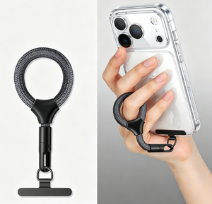 HR Short Pendant <b>Chain</b> with Spacer Phone Lanyard Finger Ring High-end Metal Buckle Anti-loss Self-locking Hand <b>Rope</b> 15cm - Product Image 3