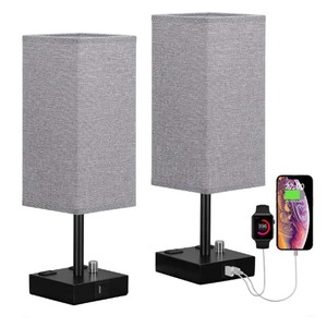 Thiết kế mới USB sạc cổng Bảng Đèn bàn thông minh Đèn Sáng Tạo dệt cạnh giường ngủ đèn bàn - Product Image 3