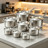 Ensemble de casseroles en acier inoxydable pour cuisson en extérieur, ensemble de casseroles de cuisine multi-usages en acier inoxydable
