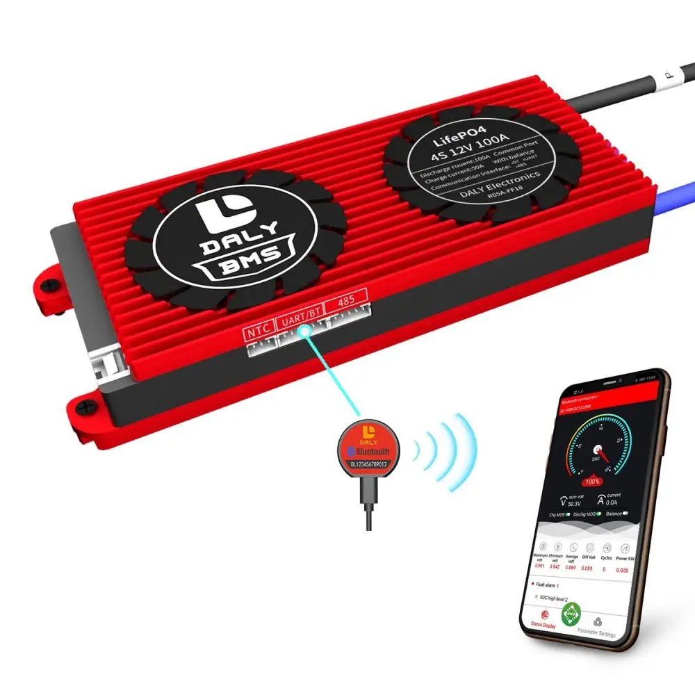 Penjualan Pabrik Tahan Air 4S 12V Lifepo4 Baterai Bms 4S 100A Port Umum Uart Smart Lifepo4 Bms