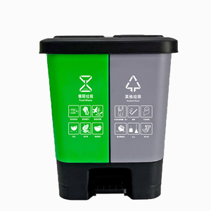 Contenedores de reciclaje domésticos accionados con el pie, con separación de residuos secos y húmedos, adecuados para escuelas y zonas rurales, y se pueden utilizar para - Product Image 2