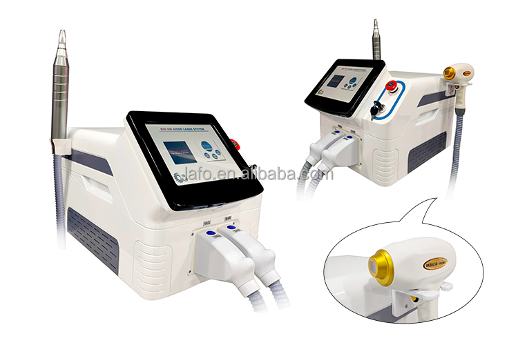 808 diode laser + ND yag 1064 nm 532 nm nd yag laser q-switched tattoo hair removal machine