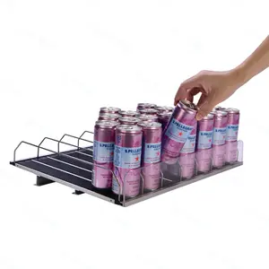 Adjustable Supermarket Display Beverage Cooler Feed Glides Gravity Roller Shelf