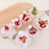 Pince à cheveux petite casquette de Noël 2025, motif renne et flocon de neige mignon, accessoires capillaires en cristal faits à la main, coiffe de fête, épingle à cheveux