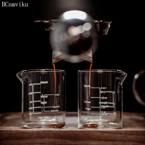 BCnmviku Espresso Shot Glass Measuring Milk Cup Single Spout Measuring Triple Pitcher Milk Cups Espresso Shot Glass With Scale