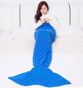 INS Baby Photography <strong>Mermaid</strong> Fish Scale Knitted <strong>Tail</strong> <strong>Blanket</strong> 100% Polyester Eco-Friendly Four Seasons Use - Product Image 3
