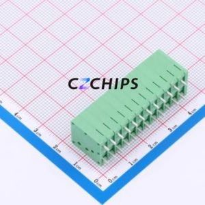 MX205V-3.5-12P-GN01-Cu-A Spring Terminal Block Through hole Component (THT),P=3.5mm Connector 1x12P 3.5mm Green Through Hole - Product Image 2