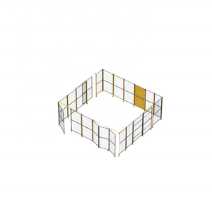Panneaux de clôture de jardin en métal avec revêtement en poudre noire, résistants à la rouille, en treillis métallique, aménagement paysager, parterres de fleurs, enclos pour animaux de compagnie en extérieur, modélisation 3D - Product Image 1