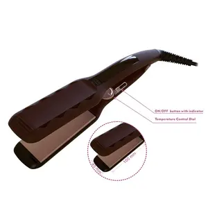 Plancha de ferro plano de cerâmica ajustável, controle de temperatura mini cabelo