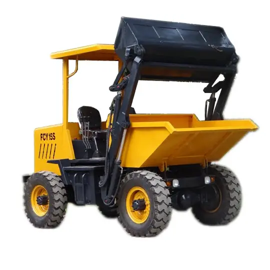 FCY20S 2Ton Mini Dumper with Self Loading Shovel Front End Loader Bucket Front Compact Small Dumper Concrete Dump Truck for Sale