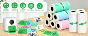 Papel Térmico Autoadhesivo con Corrección de Errores para Impresoras de Bolsillo Mini de 57 mm - Product Image 6