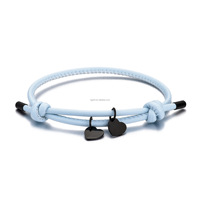 Verstellbares Lederarmband mit Herz Reize Schmuck-Tag individualisierbarer Edelstahl-Schmuck Gravur Damen Mutter-Geschenke
