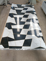 Feuille de marbre autocollante durable résistante aux UV 4*8, imperméable, avec colle au dos, revêtement mural intérieur