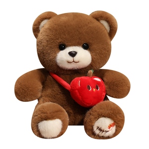 Nuevo Oso <span class=keywords><strong>de</strong></span> Peluche <span class=keywords><strong>de</strong></span> Pie con Mochila, Animal <span class=keywords><strong>de</strong></span> Peluche, Regalo <span class=keywords><strong>de</strong></span> <span class=keywords><strong>Cumpleaños</strong></span> <span class=keywords><strong>para</strong></span> Niños, Oso <span class=keywords><strong>de</strong></span> Peluche Suave y Colorido con Bolsa <span class=keywords><strong>de</strong></span> Manzana - Product Image 1