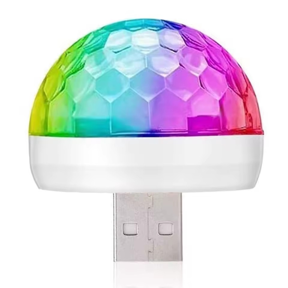 Mini USB Disco Light Sound Activated LED Disco Ball Lamps Atmosphere Strobe Stage Lights for Home Room Party Birthday DJ
