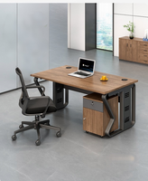 Ensemble de bureau et chaise de travail en bois moderne pour 1 à 6 employés avec options de table d'ordinateur simple ou multi-utilisateurs