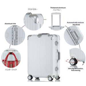 Valise de cabine haut de gamme à roulettes universelles avec cadre en aluminium de 20 pouces, valise de 24 pouces, valise de 26 pouces résistante aux rayures avec serrure TSA - Product Image 4