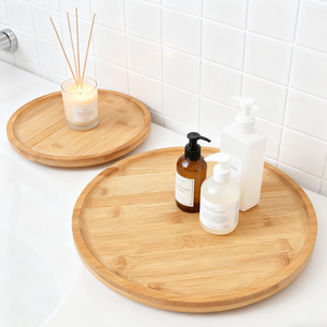 Bandeja Redonda Giratoria de Bambú de 25cm 30cm para Frutas y Aperitivos, Uso en Cocina y Hogar - Product Image 3