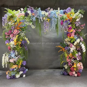 Arche de fleurs artificielles en plastique de la marque <span class=keywords><strong>Tournesol</strong></span>, décoration de mariage, roses colorées roses, toile de fond - Product Image 1