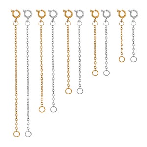 Chaîne d'extension Aceworks avec fermoir à ressort |   Prolongateur de collier et de bracelet réglable en acier inoxydable plaqué or 18 carats pour bijoux DIY - Product Image 5