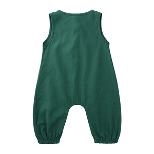 Mameluco de Lino y Algodón para Bebé de 6 a 9 <span class=keywords><strong>Meses</strong></span>, Sin Mangas, con Botones al Frente, Transpirable, Ropa de Verano para Bebé, Trajes para Recién Nacidos, Niños y Niñas - Product Image 3