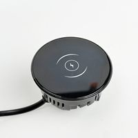 Cargador Inalámbrico Rápido de 15W, Plataforma de Carga Oculta Integrada en Escritorio para Muebles de Oficina y Mesita de Noche