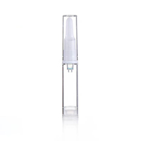 Mini flacon pompe sans air en plastique 5ml/10ml/15ml, réutilisable, pour crème contour des yeux, fond de teint, lotion, impression sérigraphique