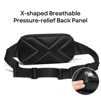 Sac banane de voyage de luxe respirant à ouverture magnétique rapide, poche avant, rangement multi-compartiments, compatible tablette 9,7 pouces, sac à bandoulière
