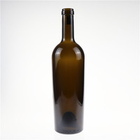Botol Anggur Antik Hijau/Transparan 750ml, Botol Bordeaux Burgundy dengan Sumbat Kayu, Kemasan Anggur