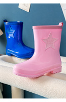 Bottes de pluie légères en PVC de couleur bonbon, mi-mollet, semelle antidérapante, pour jeunes filles, prêtes pour l'école et les jeux