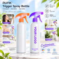 Bouteille pulvérisateur cylindrique en PET de 500 ml pour nettoyage domestique, avec pompe en forme de pistolet à brume, pour pulvérisation anti-acariens et usage professionnel (barbier)