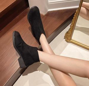 Botas cortas de gamuza con doble cremallera para mujer, botines de nuevo estilo. - Product Image 4