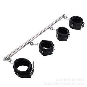 Retractable and detachable handcuffs and leg irons, a unique metal <b>bondage</b> <b>set</b> with stainless steel tubing. - Product Image 5