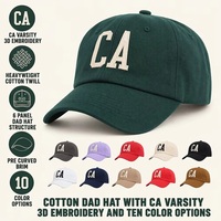 Gorra de Béisbol Estilo Varsity 3D Color Verde Bosque, 6 Paneles, Algodón, Logotipo Bordado Personalizado para Hombre, Deportes al Aire Libre, MOQ Bajo, Fábrica con Certificación BSCI, DDP