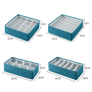 Clothing Organizer <b>Drawer</b> Style Underwear <b>Storage</b> <b>Box</b> With Compartments Foldable Lidless Rectangle Solid Color Sock Organizer - Product Image 5