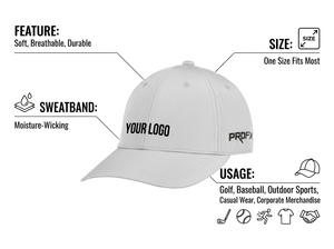 Gorra de Béisbol Negra de 6 Paneles de Poliéster/Algodón con Logotipo Bordado, Unisex, Ajustada, Deportiva, Casual, para Viajes y Deportes - Product Image 6