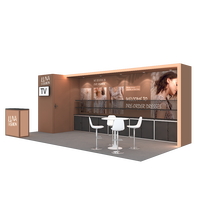Stand d'exposition portable en aluminium sur mesure 10x20 pieds, facile à assembler, avec éclairage LED