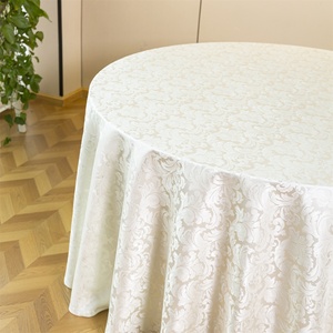 Nappe Jacquard Florale en Polyester Imperméable Ivoire 120 Pouces Personnalisable Écologique Durable Motif Damassé pour Hôtels et Réceptions - Product Image 1