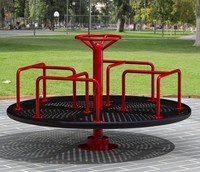 Manège pour enfants en plastique de haute qualité, volant de direction, chaise pivotante, couleur personnalisée, équipement de divertissement en plein air