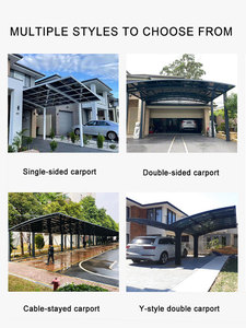 Abri de voiture moderne en alliage d'<span class=keywords><strong>aluminium</strong></span> personnalisable, résistant aux intempéries, durable, de haute qualité, avec revêtement poudré et anti-UV, pour 1/<span class=keywords><strong>2</strong></span> voiture - Product Image 6