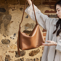Personnalisé Cuir Véritable Sacs OEM Épaule Femme Vintage Grande Capacité Hobo Tote Usine Fait main Petit MOQ