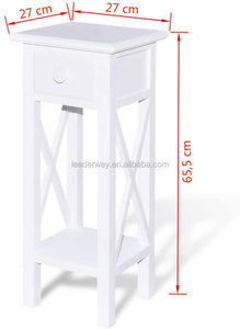 LP20216-W האמריקאי סגנון לבן עץ מסדרון צר bedsid ארון Slim סוף שולחן לסלון חדר שינה - Product Image 2