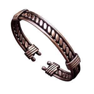 Handmade Solid <b>Copper</b> <b>Bracelet</b> Adjustable Open Cuff Jewelry With Premium Polished Finish For Stylish Daily Wear - Product Image 1