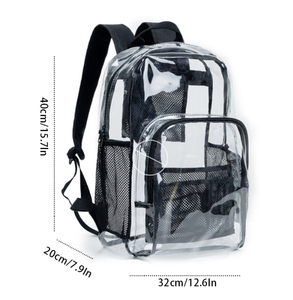 Mochila Transparente con Logotipo Personalizado, Mochila Escolar Resistente de PVC Transparente con Correa Reforzada para la Universidad y el Trabajo - Product Image 2